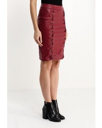 Темно-красная юбка-карандаш от Paccio