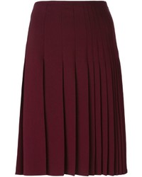 Темно-красная юбка-миди со складками от Cédric Charlier