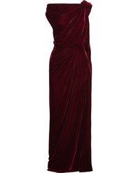 Темно-красное бархатное вечернее платье от Roland Mouret