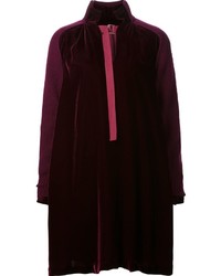Темно-красное бархатное вязаное платье от Sacai