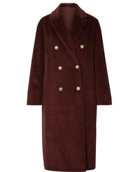 Женское темно-красное вельветовое пальто от Brunello Cucinelli