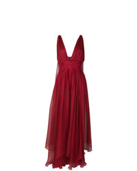 Темно-красное вечернее платье в сеточку от Maria Lucia Hohan