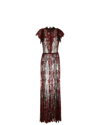 Темно-красное вечернее платье с вышивкой от À La Garçonne