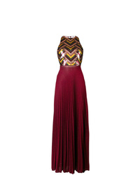 Темно-красное вечернее платье с украшением от Elisabetta Franchi