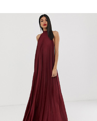 Темно-красное вечернее платье со складками от Asos Tall
