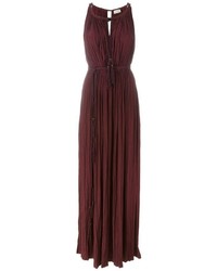 Темно-красное вечернее платье со складками от Lanvin
