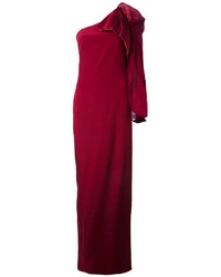 Темно-красное вечернее платье от Marchesa
