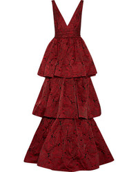 Темно-красное вечернее платье от Marchesa