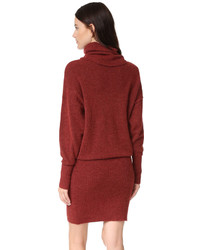 Темно-красное вязаное платье-футляр от Designers Remix