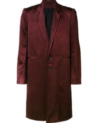 Темно-красное длинное пальто от Ann Demeulemeester