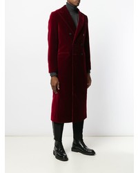 Темно-красное длинное пальто от Kappa