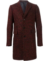Темно-красное длинное пальто от Paul Smith