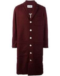 Темно-красное длинное пальто от Sunnei