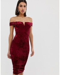 Темно-красное облегающее платье от AX Paris