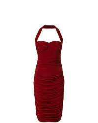 Темно-красное облегающее платье от Norma Kamali