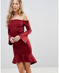 Темно-красное облегающее платье от Oh My Love