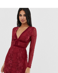Темно-красное облегающее платье от PrettyLittleThing