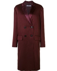 Женское темно-красное пальто в горизонтальную полоску от Givenchy