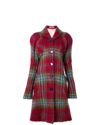 Женское темно-красное пальто в шотландскую клетку от Vivienne Westwood Vintage