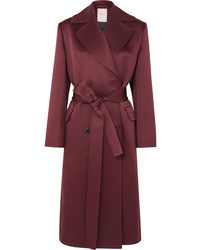 Женское темно-красное пальто дастер от Roksanda