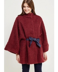 Темно-красное пальто-накидка от Magwear
