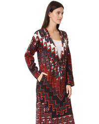 Женское темно-красное пальто с геометрическим рисунком от Mara Hoffman