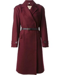 Женское темно-красное пальто от Burberry