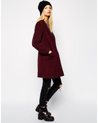 Женское темно-красное пальто от Helene Berman