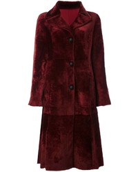 Женское темно-красное пальто от Drome