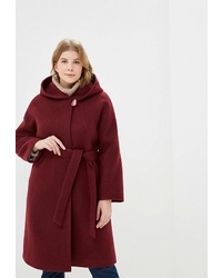 Женское темно-красное пальто от Ovelli
