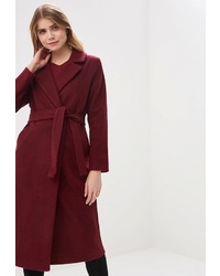 Женское темно-красное пальто от Rosso Style