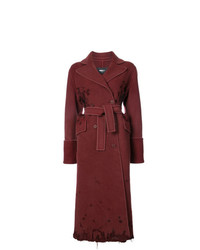 Женское темно-красное пальто от Yang Li
