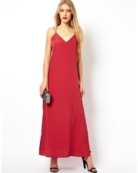 Темно-красное платье-макси от Asos