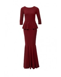 Темно-красное платье-макси от Tutto Bene