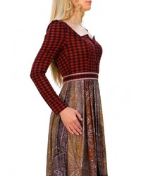 Темно-красное платье-макси от Спартак