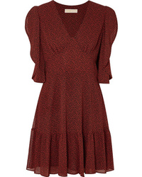 Темно-красное платье прямого кроя с принтом от MICHAEL Michael Kors