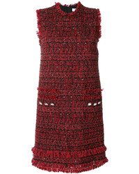 Темно-красное платье прямого кроя от MSGM