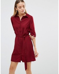 Темно-красное платье-рубашка от AX Paris
