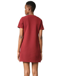 Темно-красное платье-рубашка