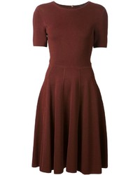 Темно-красное платье с плиссированной юбкой от Jason Wu