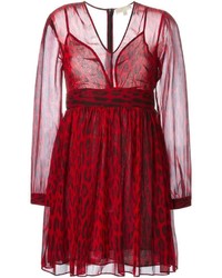 Темно-красное платье с принтом от MICHAEL Michael Kors