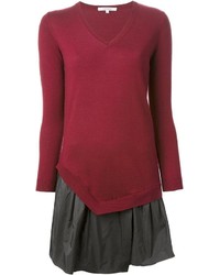 Темно-красное платье-свитер от Carven