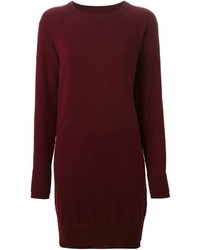 Темно-красное платье-свитер от Maison Margiela