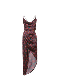 Темно-красное платье-футляр с цветочным принтом от Haney