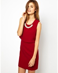 Темно-красное платье-футляр от A Wear