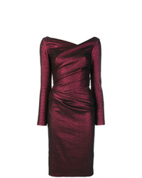 Темно-красное платье-футляр от Talbot Runhof