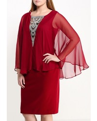 Темно-красное платье от Goddiva Size Plus