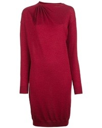 Темно-красное повседневное платье от Lanvin