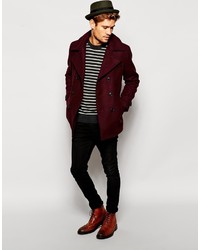 Темно-красное полупальто от Selected