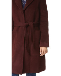 Женское темно-красное пушистое пальто от Steven Alan